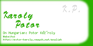 karoly potor business card